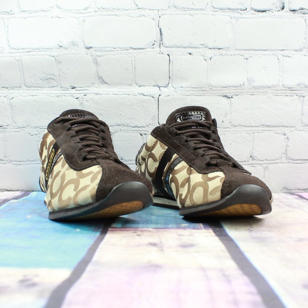 Coach Kathleen Brown Jacquard Sneakers Size 8.5 - Picture 3 of 9